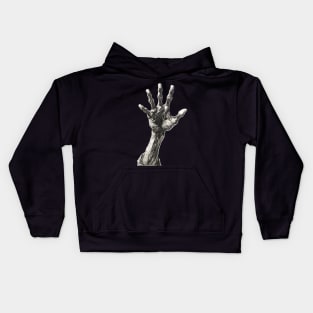 Happy Halloween: Reach Out and Touch Someone on a Dark Background Kids Hoodie